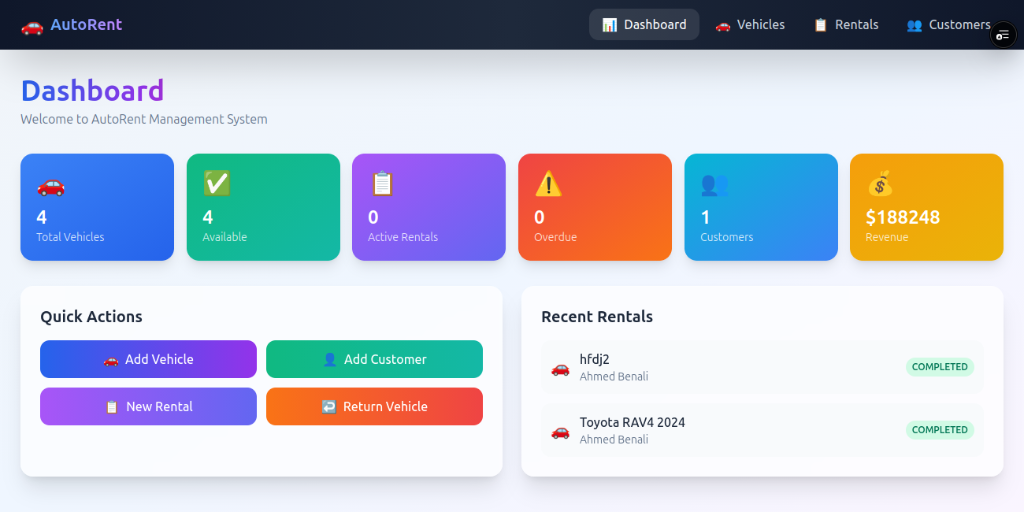 AutoRent Management System
