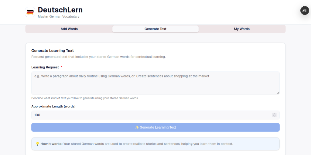 DeutschLern Vocabulary App